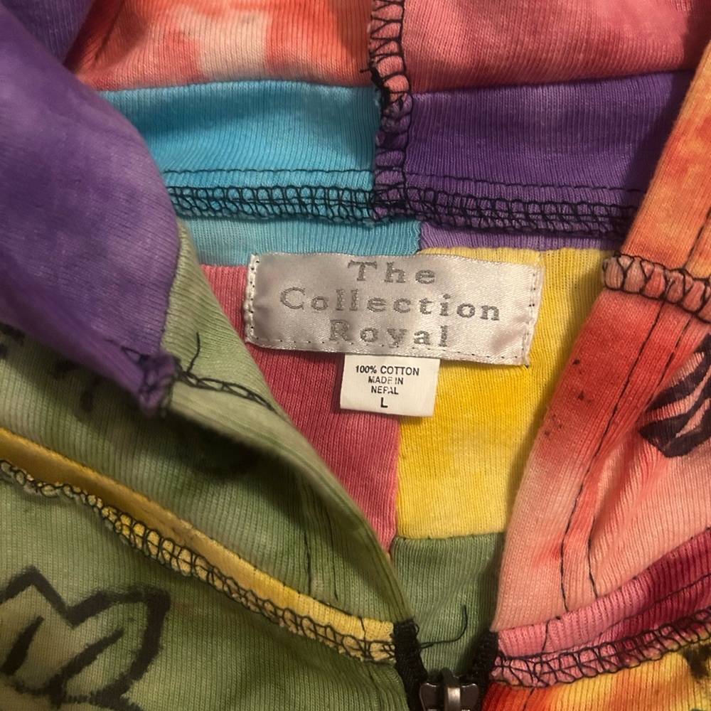 Multicolor Patchwork Boho Hippie Jacket, Hooded C… - image 3